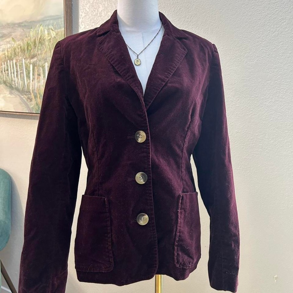 GAP Burgundy Corduroy Blazer Jacket Y2K Academia‎ - Size M
